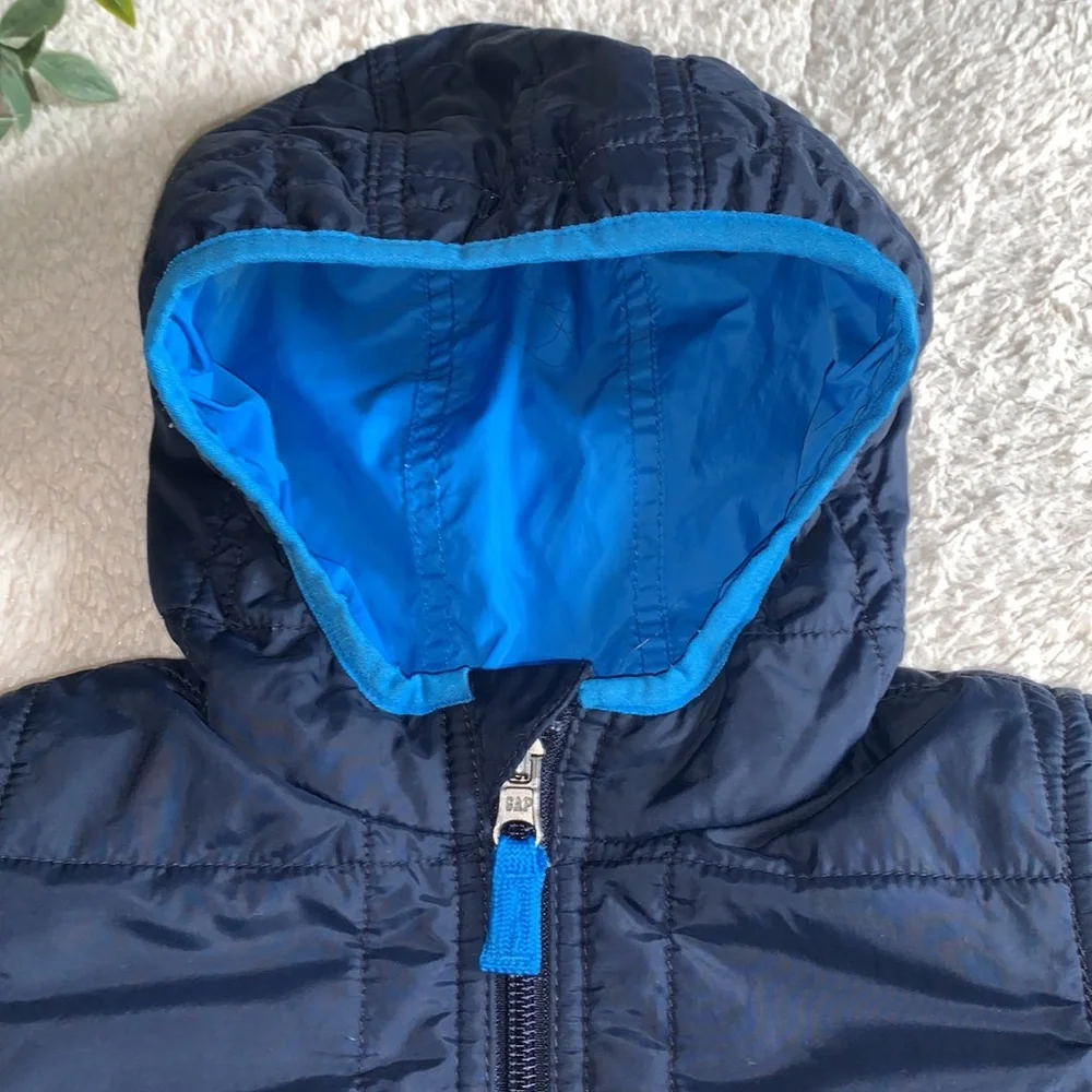GAP Baby Navy Blue Hooded Blue Jacket EUC 12-18M